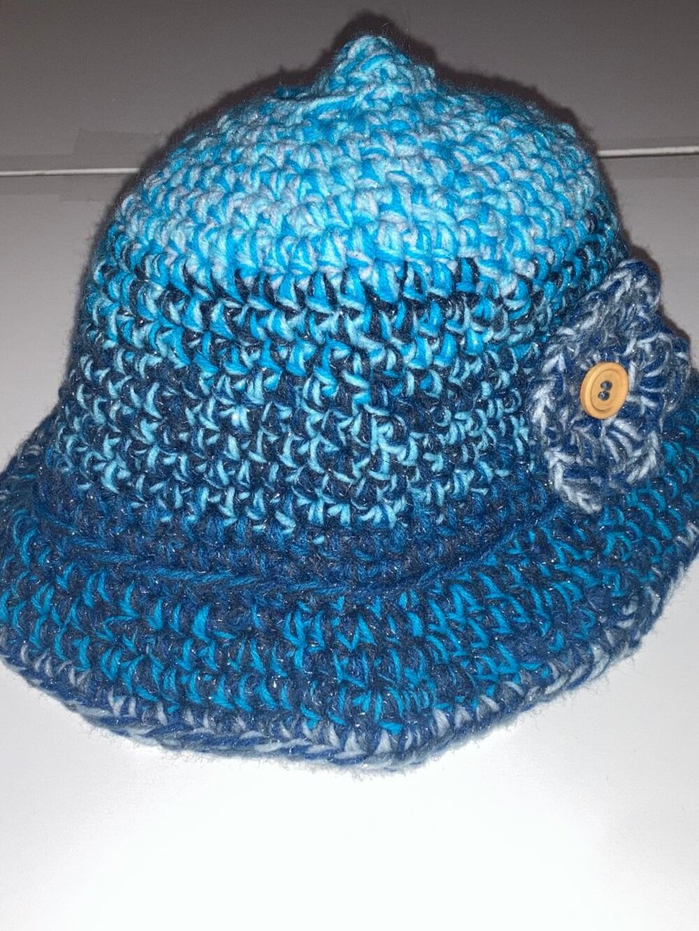 Handmade Crochet Blue Bucket Hat